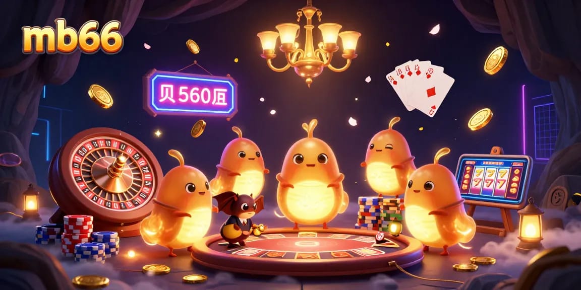 Experience winning gameplay with mb66 in this vibrant cave casino scene filled with games and excitement.