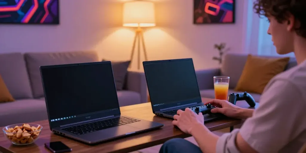 Engaged player enjoying TX88 online gaming from the comfort of home.