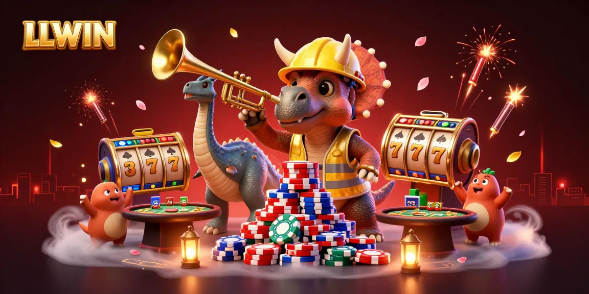 Win big at LLWIN with our engaging gaming illustration featuring fun casino characters.