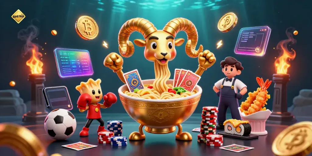 Engage with ga6789's exciting sports betting scene featuring cartoon characters and vibrant crypto elements.