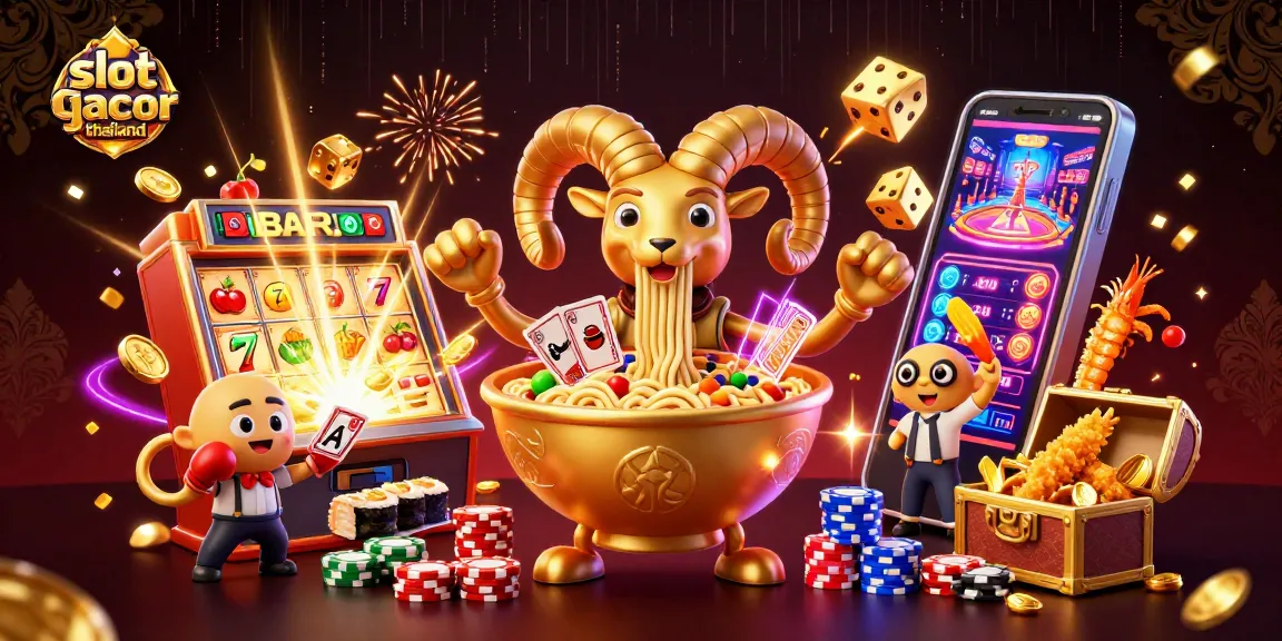 Experience the thrill of slot gacor thailand with vibrant characters and jackpot excitement in a casino setting.